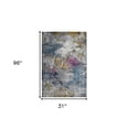 thumbnail image 6 of HomeRoots 531585 3 x 5 ft. Blue & Pink Abstract Power Loomed Area Rug, 6 of 8