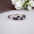 thumbnail image 2 of JEWELRYTREASURE Blue Sapphire Diamond Band Rose Gold Wedding Band September Birthstone Women Jewelry Matching Stacking Promise Ring Gift for Her, 2 of 5
