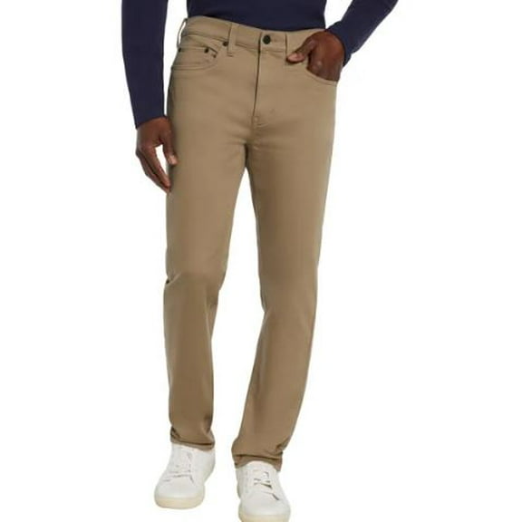 Banana Republic Men's Slim Fit Stretch Cotton Fabric 5 Pocket Pants, Tan 30x30