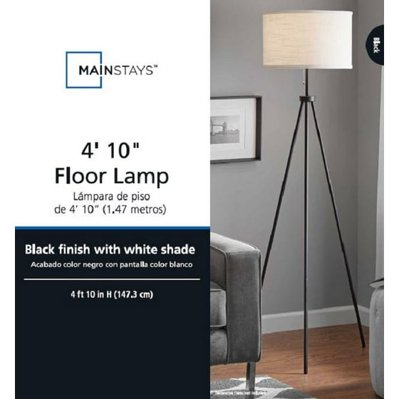 Mainstays Black Tripod Floor Lamp Ca