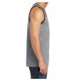 thumbnail image 3 of Mens Solid Cotton Tank Top Sleeveless Tee Shirt for Sports, Gym, Fitness, Beach Athletic Heather/Jet Black Small, 3 of 5