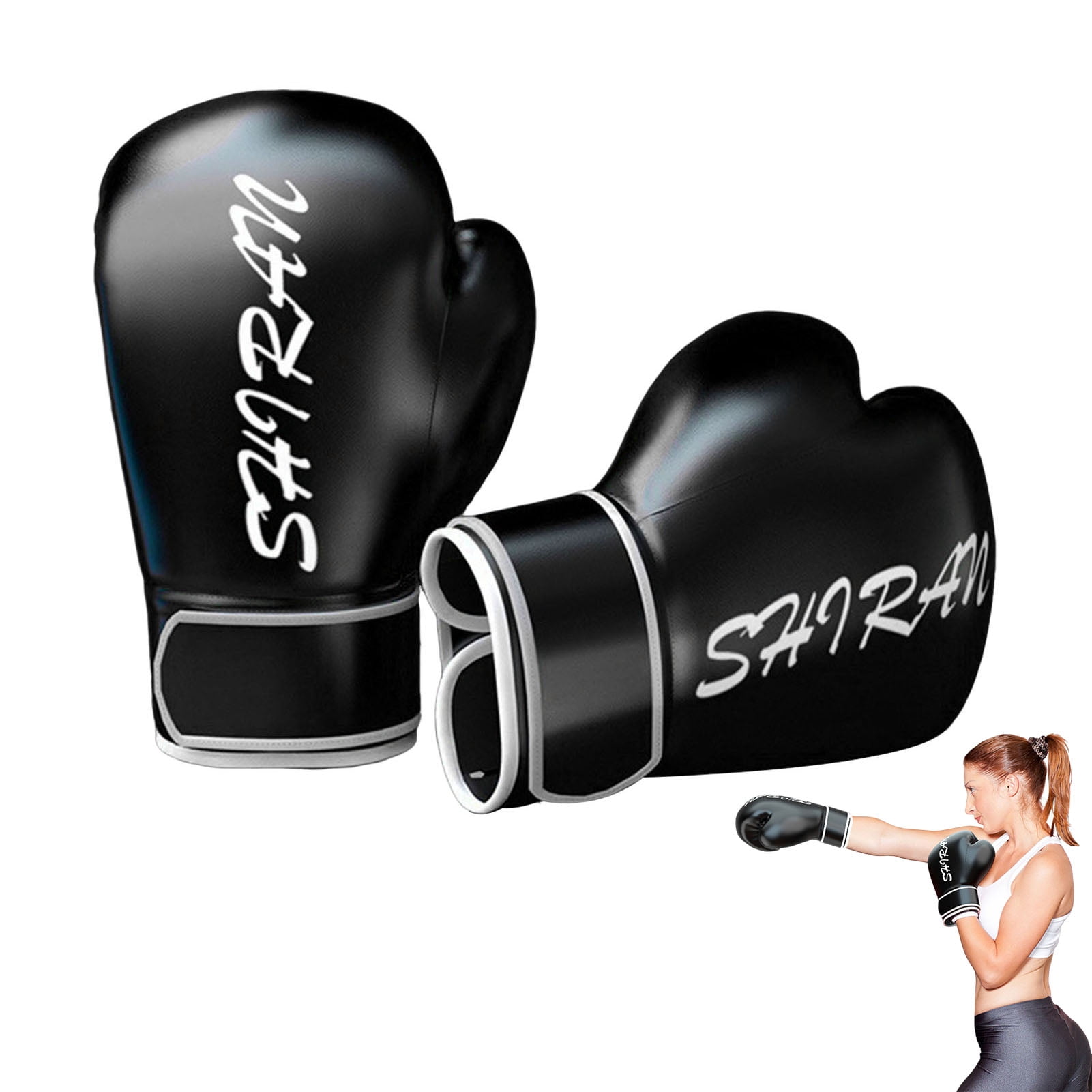 YIFAEUX 1 Pair Boxing Gloves Faux Leather Professional Training Muay Thai Free Sparring Fighting Heavy Punching Bag Adults Kids Mitts Hands Protector