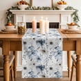 thumbnail image 2 of Blue Grey Spring Floral Table Runner, Summer Flowers Botanical Washable Cotton Linen Table Runners 48 Inches Long, Dresser Scarf Runner for Nightstand/Coffee/End Tables 13''x48'', 2 of 8