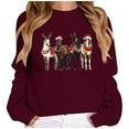 thumbnail image 2 of Funny Horses Christmas Sweatshirts for Women 2025 Long Sleeve Crewneck Cowgirl Holiday Graphic Sweatshirt Pullover Tops, 2 of 5