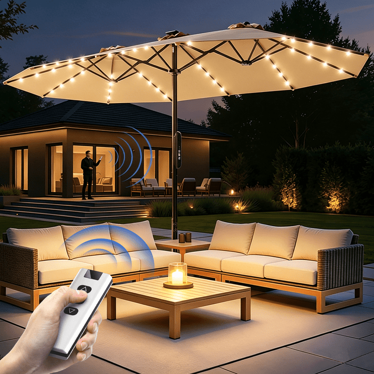 brylane walmart light for patio umbrella OYOCO 3 Brightness Modes Cordless,with 28 Cool White LEDs-4 * AA Battery Operated Umbrella Lights,Fits 1.15"-2" Umbrella Poles,for Patio Umbrellas,Camping Tents and Indoor Use and functionality for any outdoor living space like garden Abble 9 Feet Crank &
