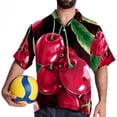 thumbnail image 4 of Cherry Men's Short Sleeve Button Down Spread Collar Beach Shirts, 4 of 6