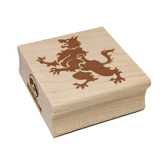 Heraldic Wolf Square Rubber Stamp Stamping Scrapbooking Crafting - Large 2.75in