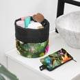 thumbnail image 6 of PhooArto Drawstring Cosmetic Bag, Barrel Shaped Portable Travel Makeup Bags, Color Hummingbird Flower Painting Large Capacity Waterproof Multifunctional Bucket Toiletry Bag, 6 of 6