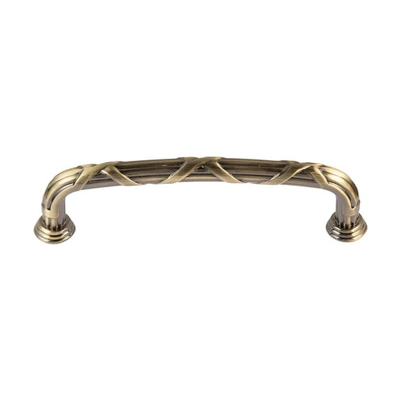 Utopia Alley 5pcs Riga Pull Handle - Decorative Cabinet Drop Pull Handles- Vintage Cabinet Hardware with Hand Finished Antique Brass - Metal Drawer Pull Handle, 5.0" Center to Center