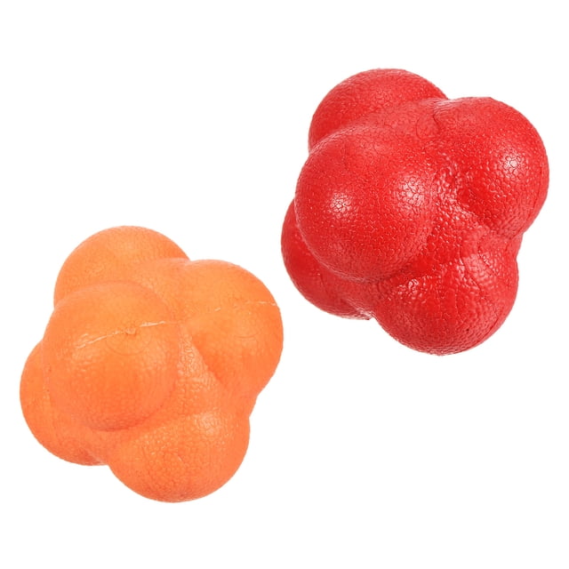 Unique Bargains Bounce Reaction Balls Coordination Training Ball Agility Trainer TPR, Orange Red 2 Pack