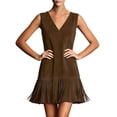 thumbnail image 4 of Western Cowgirl Dress for Women Sleeveless V Neck Slim Fit Tassel Hem Knee Length Tank Dresses Country Concert Dress, 4 of 6