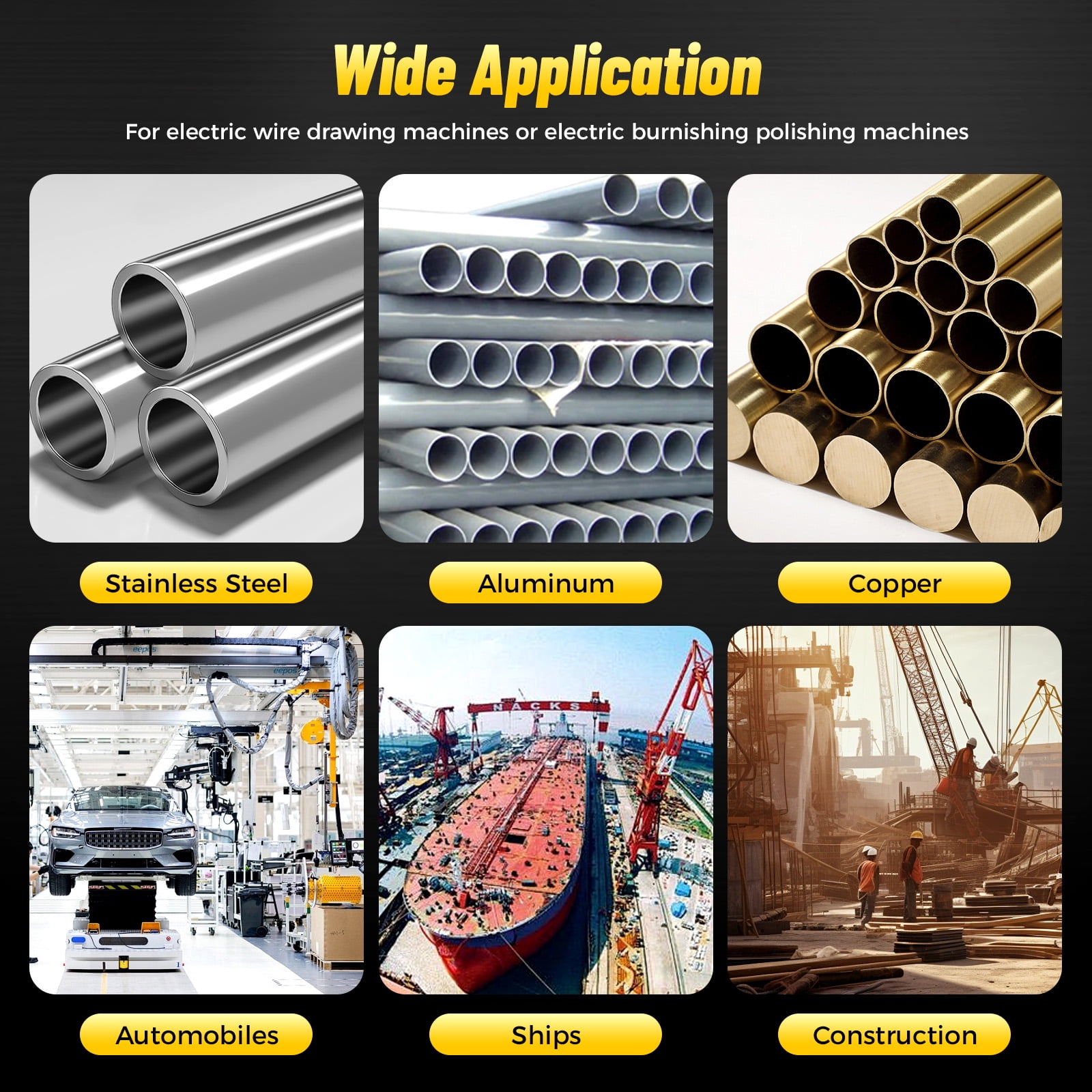 7Pcs Wire Drawing Wheel Brush Drum Polisher Burnishing Polishing Buffer Wheel for Automobiles, Construction