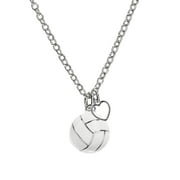 GIMMEDAT Volleyball Heart Enamel Necklace Jewelry Player Mom Fan Gift