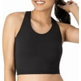 thumbnail image 2 of Hanes Originals Women's Racerback Crop Tank Top with Built-In Bra, 3-Pack Black/Black/Black L, 2 of 6