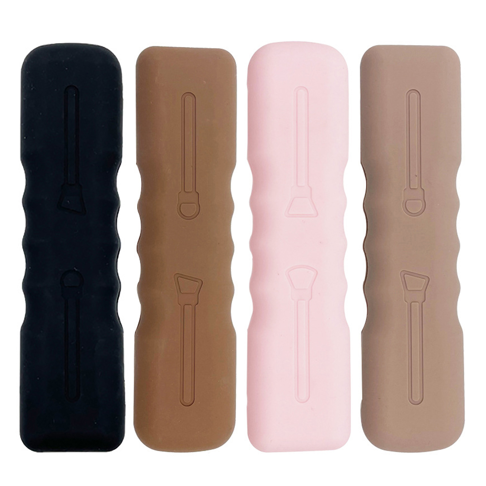 4PCS Makeup Brush Holder Silicone,Travel Makeup Brush Case Bag