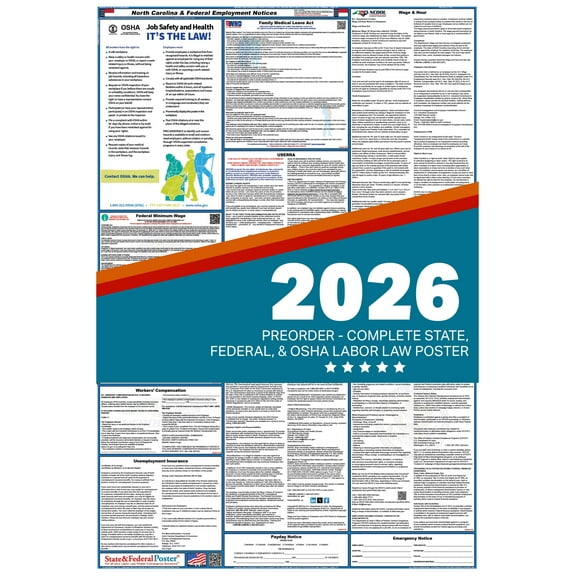 North Carolina State and Federal Labor Law Poster 2026 SPANISH