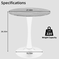 thumbnail image 4 of Tcbosik Round Dining Table for Small Space, 27.5" Circle Kitchen Table with Faux Marble Top for 2 Person, Easy Assembly, Gray & White, 4 of 8