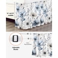 thumbnail image 3 of Blue Grey Spring Floral Wrap Around Bed Skirts for California King Bed 16" Drop,Bed Skirt with Adjustable Elastic Belt Dust Ruffle Bed Valance for Bedroom Summer Flowers Botanical Bed Frame Cover, 3 of 7
