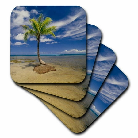 

3dRose Coconut Palm Tree middle of ocean - SA13 DPB0526 - Douglas Peebles Soft Coasters set of 8