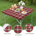 thumbnail image 4 of Red and Green Christmas Plaid Pattern Square Fitted Tablecloth with Elastic Edge,Square Table Cover,Washable Elastic Table Cover for Home Kitchen Party Decor 34"x34", 4 of 6