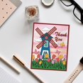 thumbnail image 3 of Windmill Die Cuts for Card Making Sea of Flowers Carbon Steel Frame Die Cuts Sunflowers Tulips Cutting Dies Scrapbooking Embossing Template Dies for DIY Gift Party Greeting Photo Album, 3 of 8