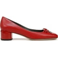 thumbnail image 2 of Franco Sarto Womens Natalia Square Toe Heel Pumps Crimson Red Leather 9W, 2 of 5