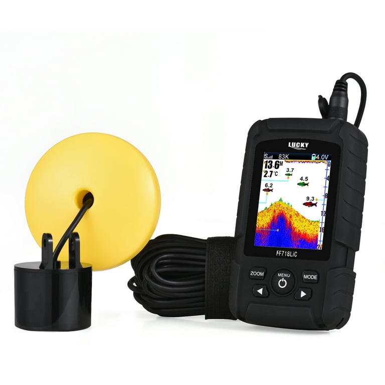 Portable Fish Finder Handheld Wired Fish Depth Finder Sonar Transducer for  Boat Kayak Fishing