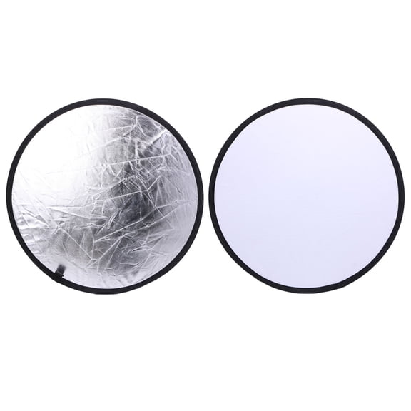Misright 2 in 1 55-60cm Light Mulit Collapsible Disc Photography Reflector Silver/White