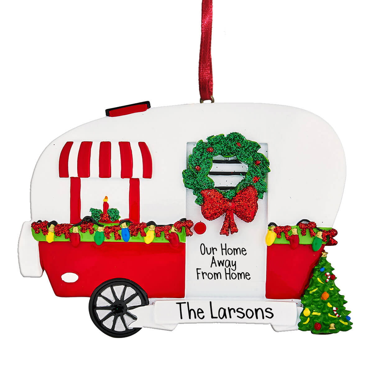 Details about   Deck The Hall Christmas Vintage Look Trailer Camper Home Resin Christmas Ornamen 