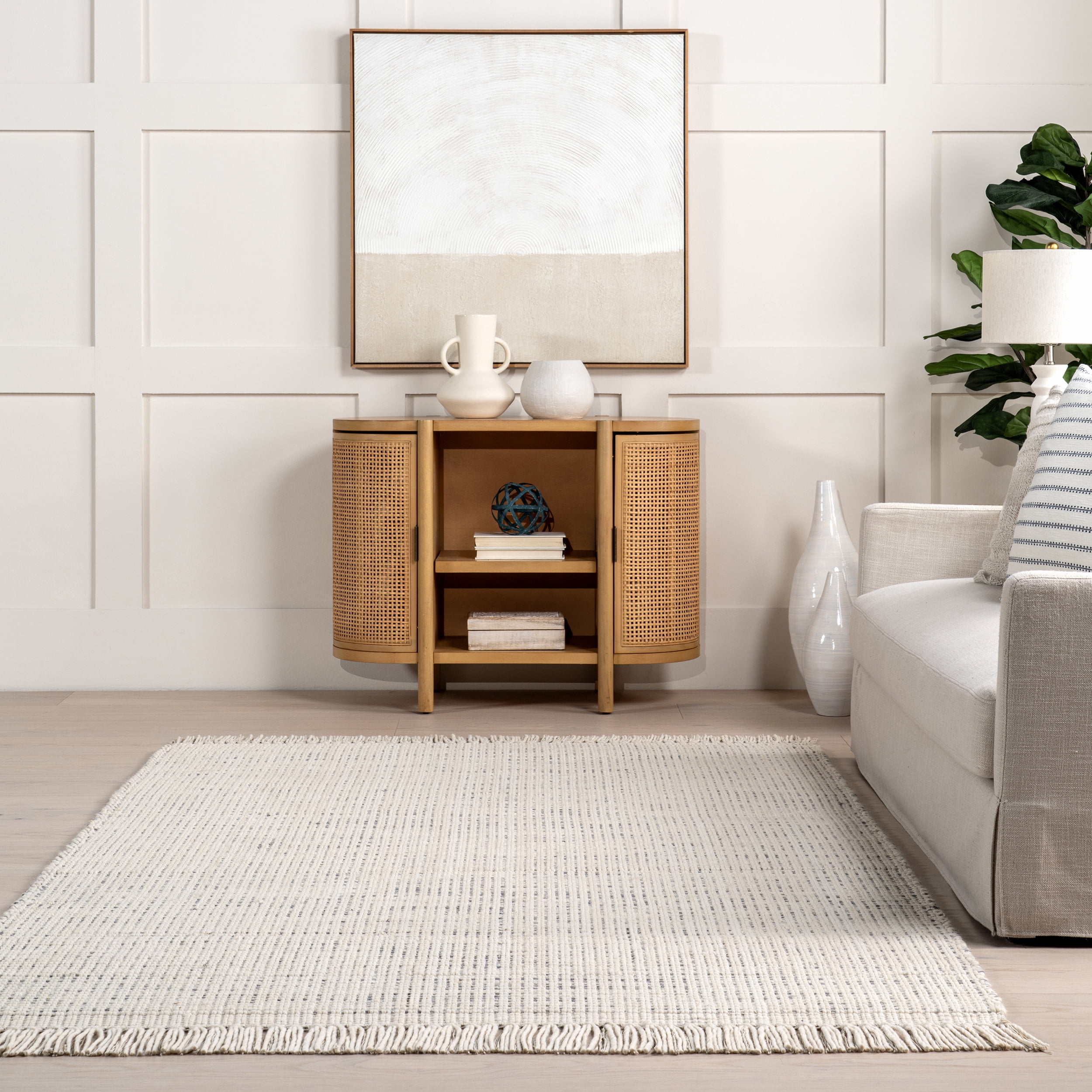 nuLOOM Orli Classic Wool Fringe Area Rug, 8' x 10', Ivory