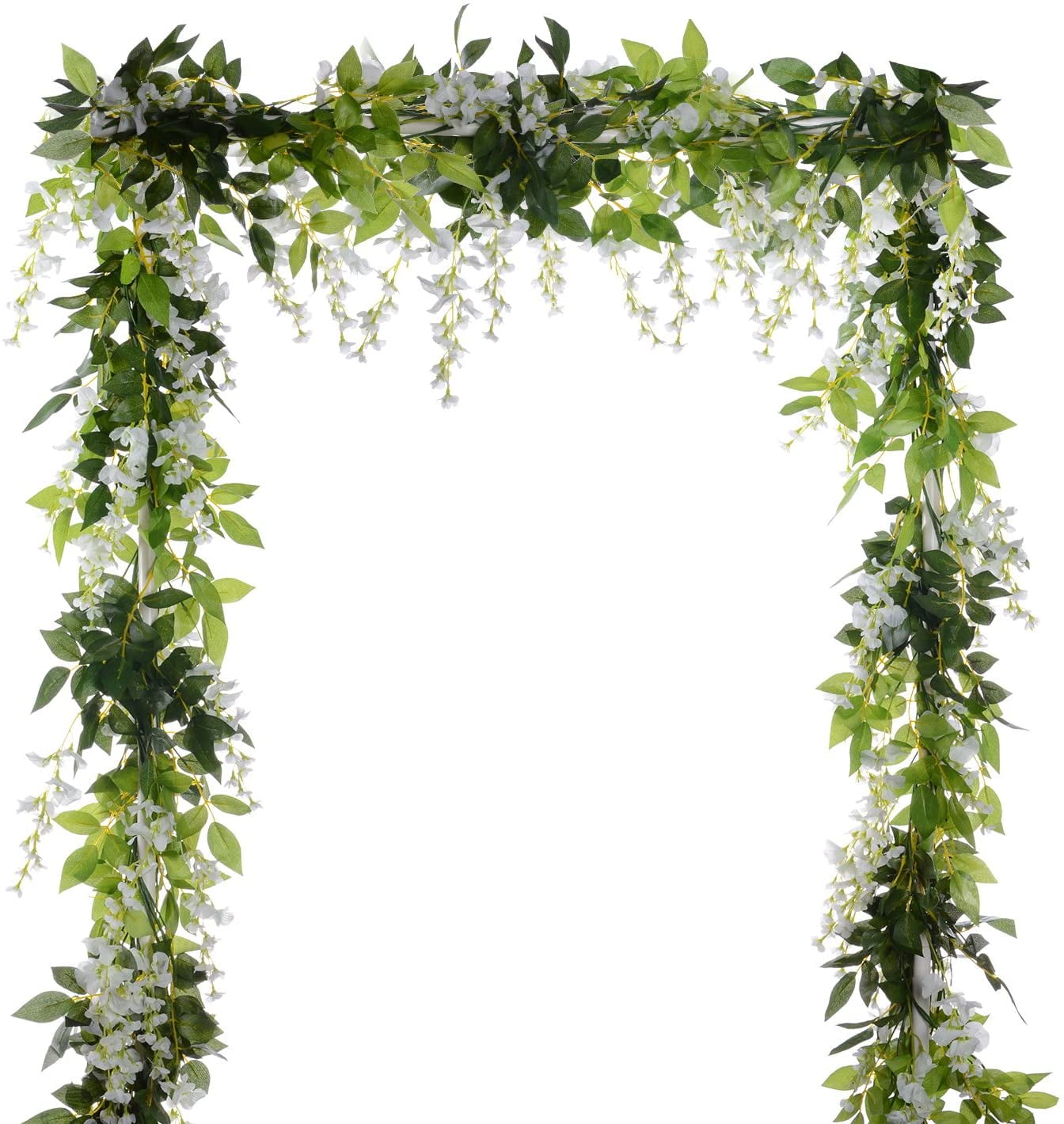 4Pcs 6.6Ft/Piece Artificial Flowers Silk Wisteria Garland Artificial