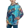 thumbnail image 2 of Haiem Colorful Underwater Plant Turtle Pattern Boys Hoodie, Youth Pullover Hooded Sweatshirt, Kangaroo Pocket Hoodie for Kids Girls -X-Large, 2 of 6