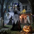 thumbnail image 2 of Outsunny Animated Halloween Decoration, Animatronics Witch, Black, 2 of 10
