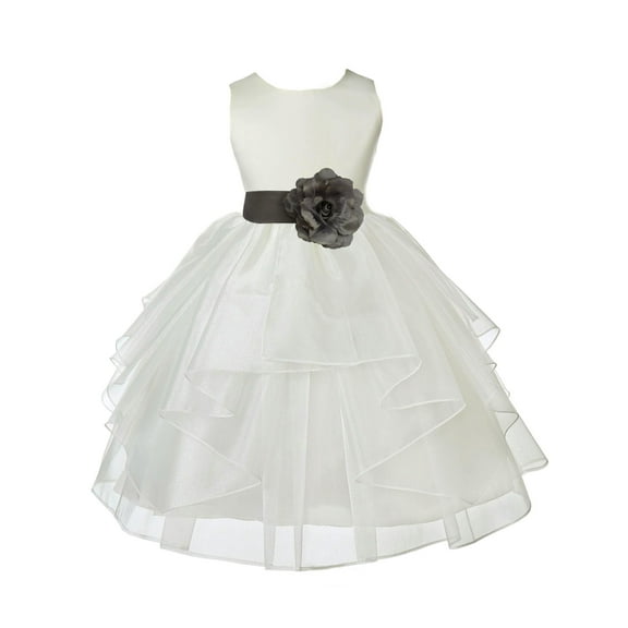 Ekidsbridal Ivory Mercury Shimmering Organza Flower Girl Dress Junior Beauty Pageant Mini Bridal Gown Ballroom Dance Recital 4613T 2