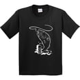 thumbnail image 3 of Inktastic Leaping Bass Fish White Outline Youth T-Shirt, 3 of 5
