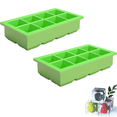 thumbnail image 1 of Bandeja de cubitos de hielo grande, molde cuadrado de silicona de grado alimenticio que se derrite lentamente, moldes de hielo flexibles para cócteles y golosinas de whisky, sin BPA, enfría cócteles, 1 of 5