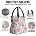thumbnail image 3 of Pioneer Flower Floral Print Pattern Drawstring Lunch Bag Women - Drawstring Lunch Bag Insulated for Work Office - Stain-Resistant Large Lunchbags for Women with Multi-Pockets, 3 of 6