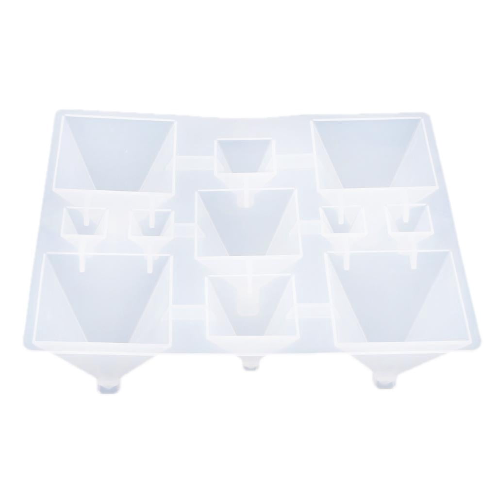 Milageto 1Set Pyramid Silicone Mould DIY Resin Art Craft Jewelry Making Pendant Molds