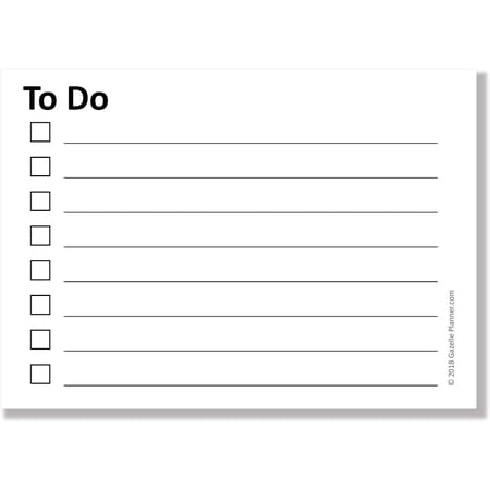 Gazelle To Do List Sticky Notes With Lines 3x4 In 4 Pads 100 Sheets Pad 400 Total Sheets White Sticky Notes White Walmart Canada