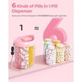 thumbnail image 6 of WZW Large Pill Dispenser with 6 Compartments, Anti-Mix Pill Bottle Organizer with Wide Opening & Easy Retrieval, Vitamin Organizer for Travel, BPA-Free Pill Box with a Strap, Pink, 6 of 7