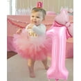 thumbnail image 3 of 40 inch Number 0 Balloon with Bow Pink Happy Birthday Jumbo Aluminum Film Number Balloon for Girls Daughter Birthday Decorations Party Supplies (Number 0), 3 of 9