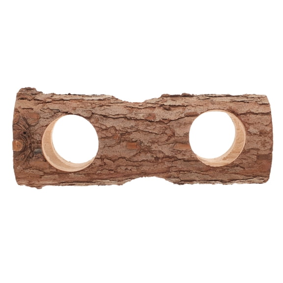 Raindrops Light Brown Wooden Hideout Tunnel for Hamsters Guinea Pigs and Small Pets