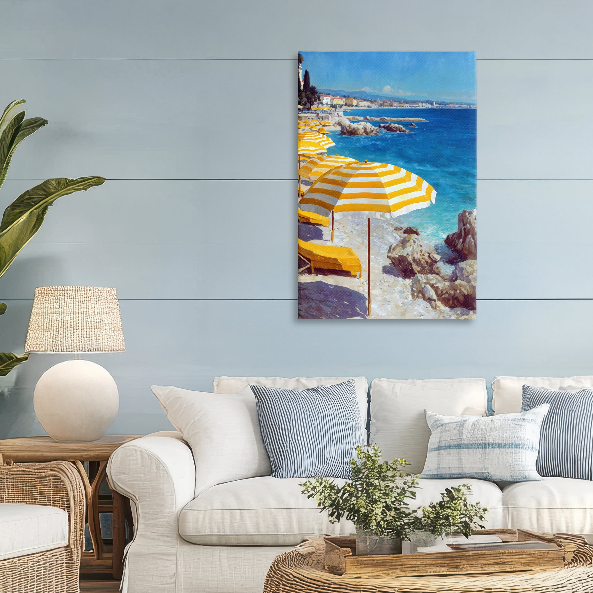Stupell Industries Sunshine on the Shore Canvas Wall Art, design by Petal Prints Design