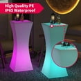 thumbnail image 2 of MUZZ Square Hourglass Shape LED Light Up Cocktail Bar Table with Remote Control, 16 RGB Colors Changing Rechargeable Light Up Furniture for Club Party, 2 of 7