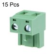 thumbnail image 2 of Unique Bargains 15Pcs AC300V 15A 7.62mm Pitch 2P Flat Angle Needle Seat Insert-In PCB Terminal, 2 of 4