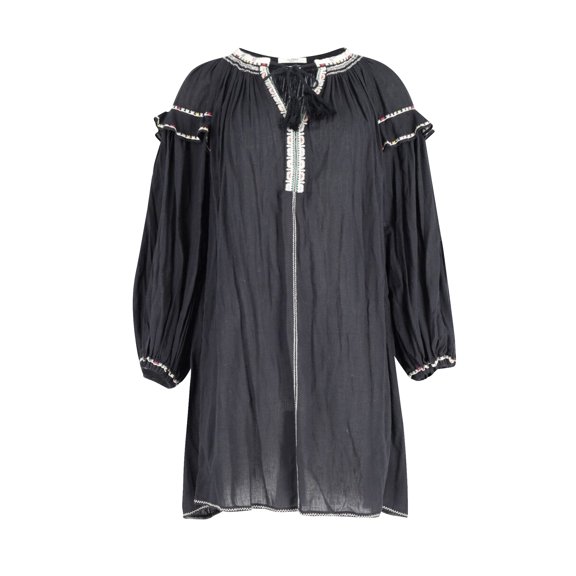 Pre-Owned Isabel Marant Embroidered Short Dress in Black Cotton