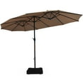 thumbnail image 2 of Topbuy 15Ft Outdoor Double-Sided Patio Umbrella with Base Tan, 2 of 3