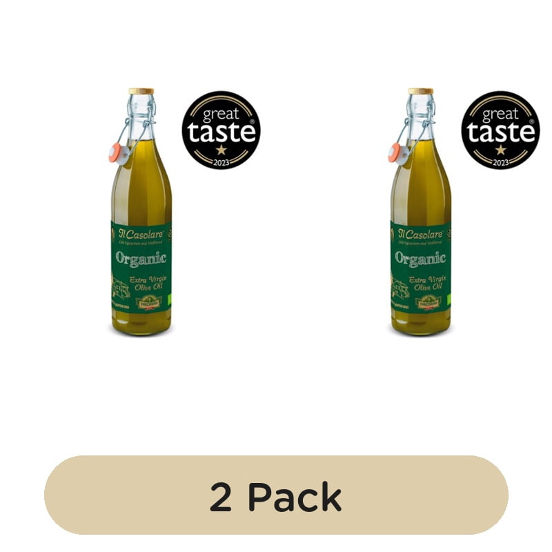 Il Casolare Unfiltered Organic Extra Virgin Olive Oil 750ml, British Import (Pack of 2)