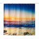 thumbnail image 1 of Cortina de ducha impermeable, cortina de baño con 12 ganchos, tela de poliéster, cortina de baño de mar al atardecer, 150x180cm, 1 of 5