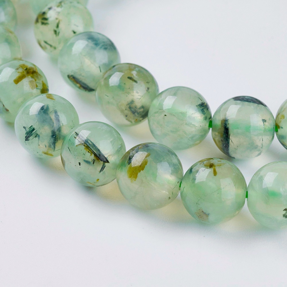 5 strand Natural Prehnite Beads Strands Round Pale Green 8mm Hole: 1mm Prehnite